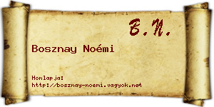 Bosznay Noémi névjegykártya
